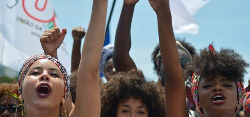 Women in political protest for visibility