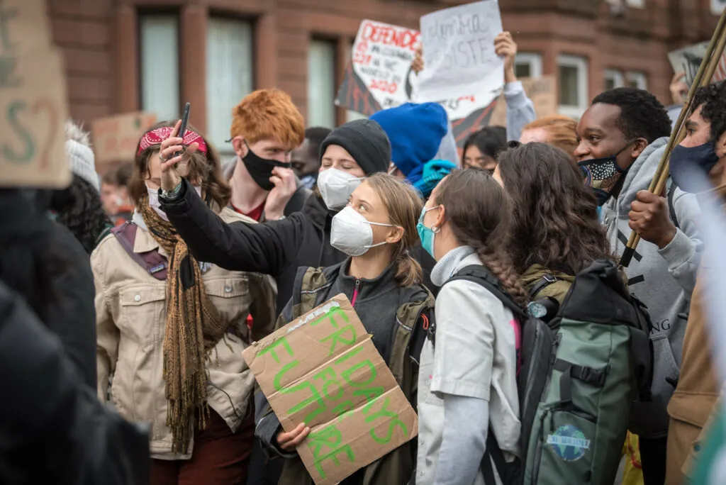 Activist Greta Thunberg at COP26 protest