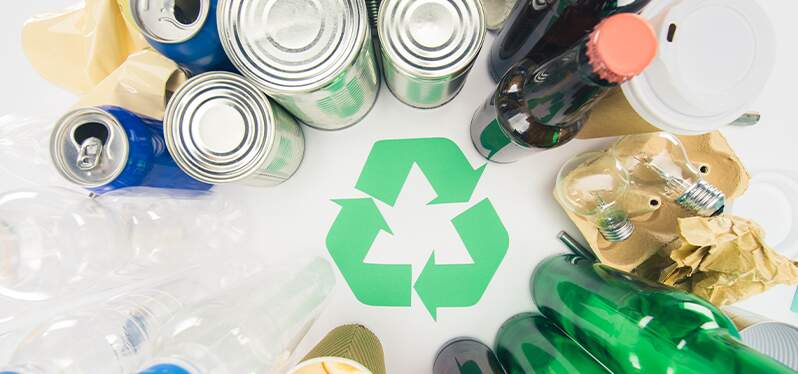 Recycling: separate materials for collection and recycling