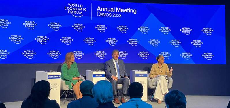 Fórum Econômico Mundial. Ministros Fernando Haddad e Marina Silva no World Economic Forum