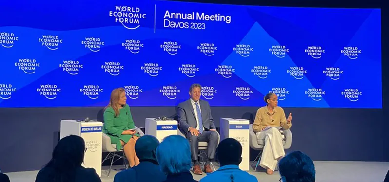 Fórum Econômico Mundial. Ministros Fernando Haddad e Marina Silva no World Economic Forum