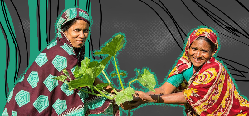 Justiça climática por elas - mulher em plantação Foto Pnud Bangladesh
