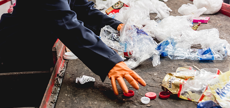 Recyclable materials on the floor. Recycling in Brazil. Photo: Adobe Stock