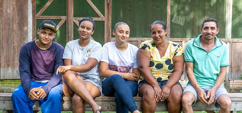 Família da cadeia produtiva do cacau do Projeto Redes do Médio Xingu