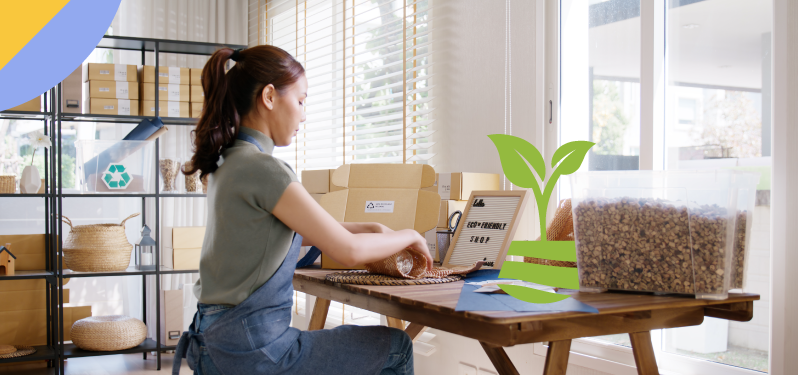 Mês do Meio Ambiente Foto AdobeStock - mulher e objetos recicláveis 