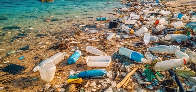 Trash on the beach Foto-Adobe-Stock