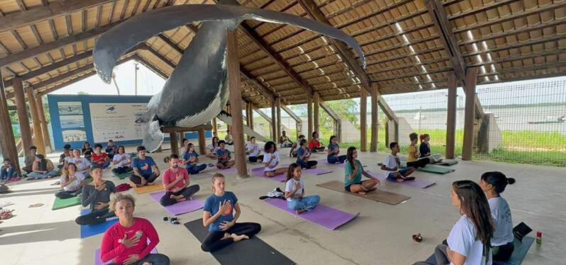 People practicing activities in the Um Dia No Parque campaign. Photo: Amazon