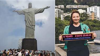 Reloj del Clima, diseñado sobre el Cristo Redentor, alerta a la sociedad del tiempo que tenemos para luchar contra la crisis climática