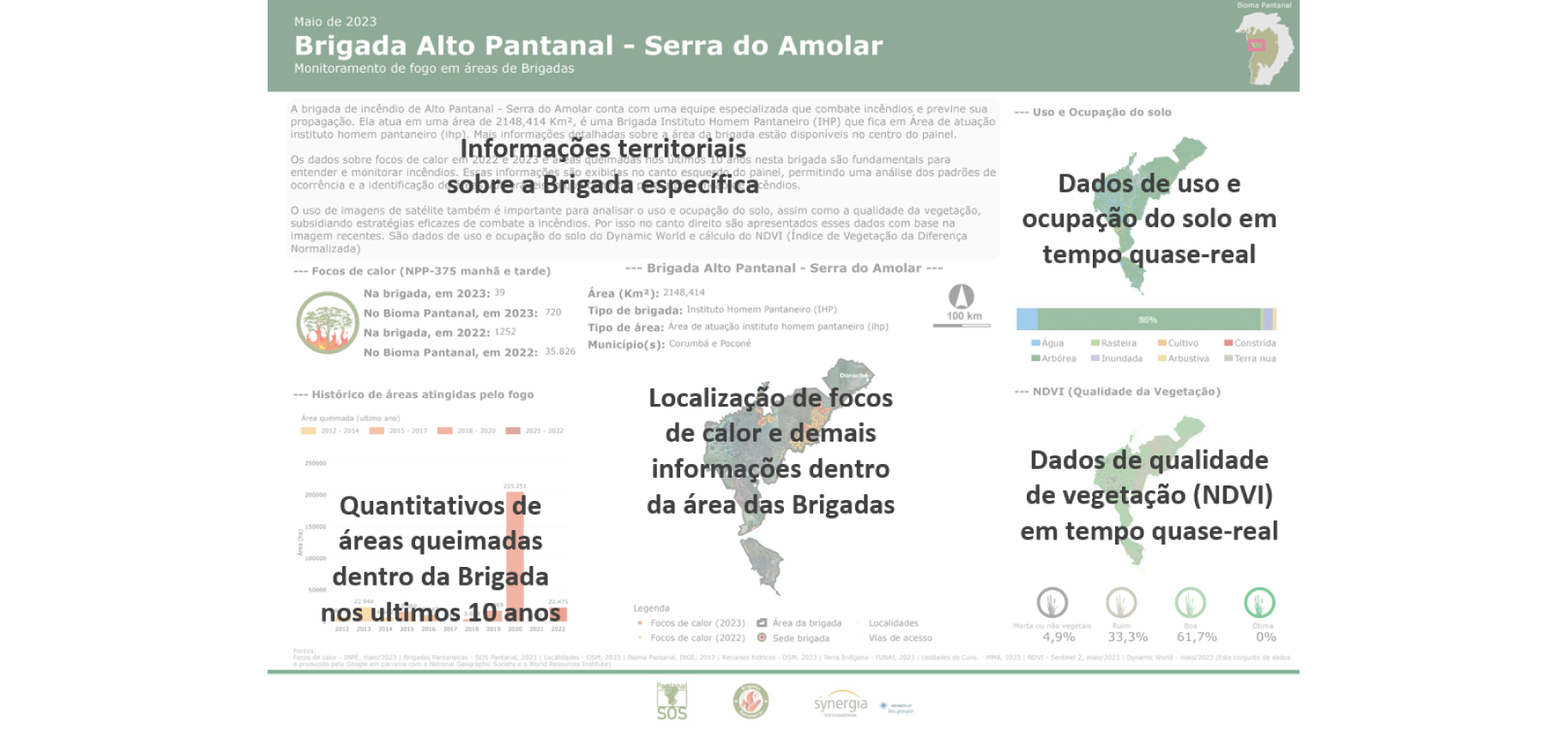 Painel Aracuã: monitoramento de focos de calor no Pantanal