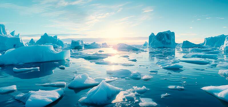 Melting ice caps Photo: Adobe Stock