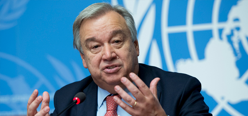 António Guterres pede empenho na finalização dos acordos socioambientais. Foto: Jean Marc Ferre