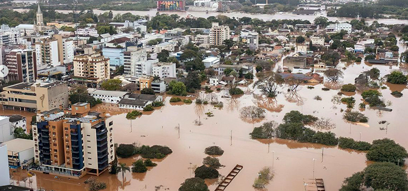 Dia da Floresta e do Clima Enchente em cidade do Sul do Brasil Foto: Marcelo Caumors/ Reprodução Instagram