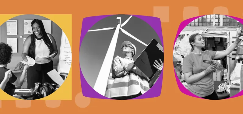 Elas Transformam: Mulheres pela Sustentabilidade três mulheres trabalhando