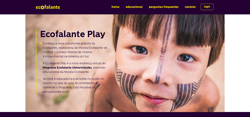 Informativo sobre a plataforma Ecofalante Play. Foto: Ecofalante Play