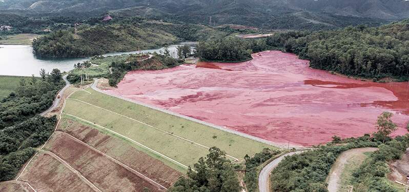 Barragem de rejeitos em Nova Lima-MG. Foto: Barragem Quieroz - Nova Lima